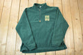 Vintage 2001 Toronto RV Show Quarter Zip Suede Patch Fleece Sweater
