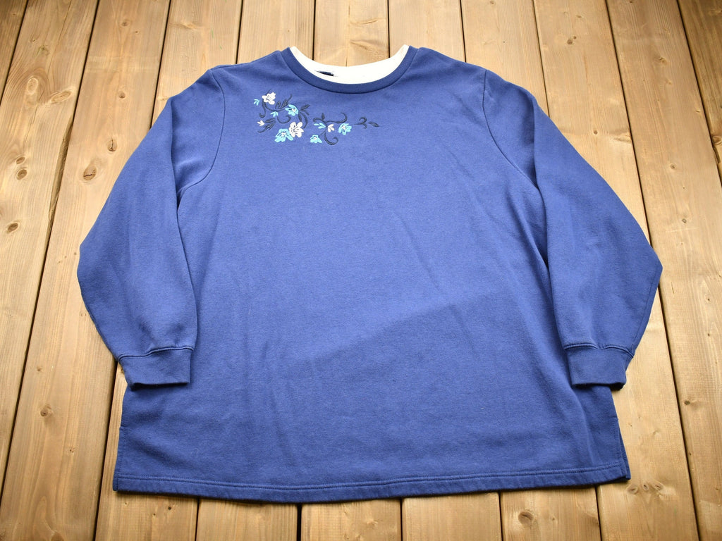 Vintage 1990s Blair Apparel Embroidered Crewneck / Vintage Nature Sweatshirt / Floral Graphic Sweatshirt / Streetwear / Grandma