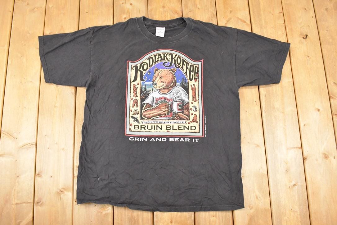 Vintage 1990s Kodiak Coffee Big Bear Souvenir Travel T-Shirt Men's XL