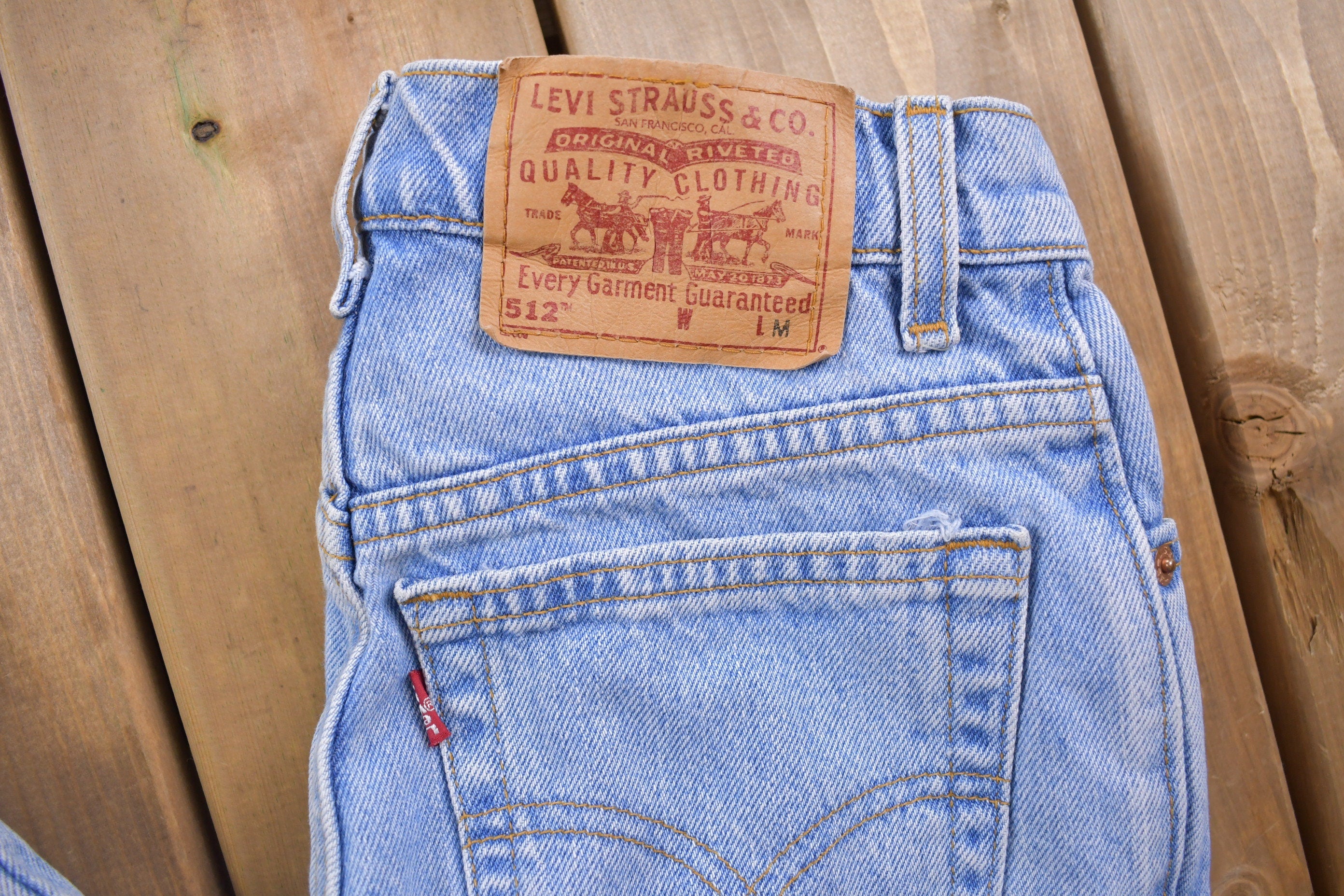 Vintage 1990s Levi's 512 Red Tab Blue Jeans Size 24 x 29