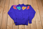 Vintage 1990s Embroidered Leaf Knitted Sweater