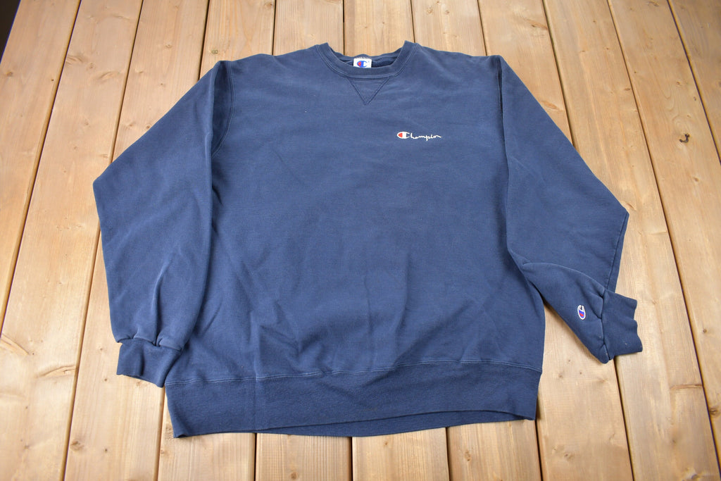 Vintage 1990s Champion Small Logo Embroidered Crewneck Sweatshirt Size XL