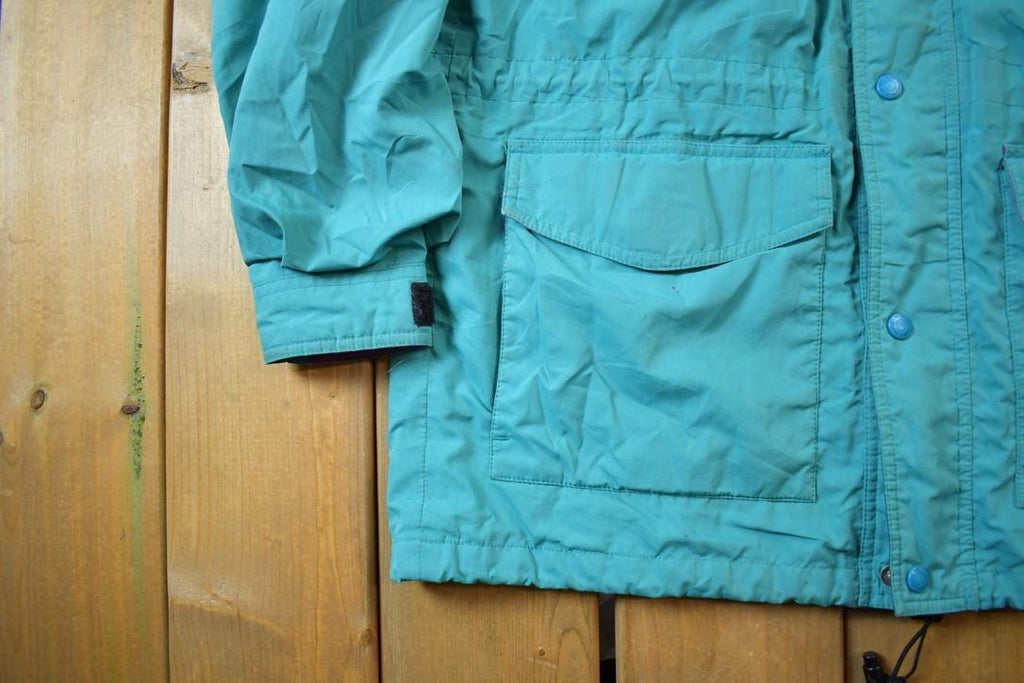 Vintage 1990s Eddie Bauer Windbreaker Retractable Hood Light Jacket - Medium