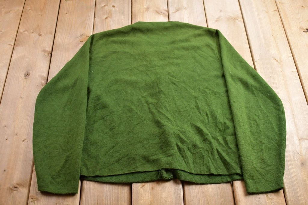 Vintage 1990s Green Blank Cardigan Sweater