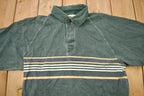 Vintage 1990s Eddie Bauer Sun Faded Quarter Button Sweatshirt