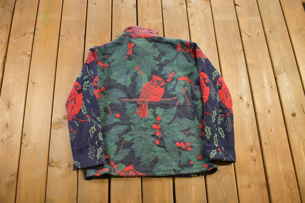 Vintage 1990s Cardinal Themed Quilt Jacket