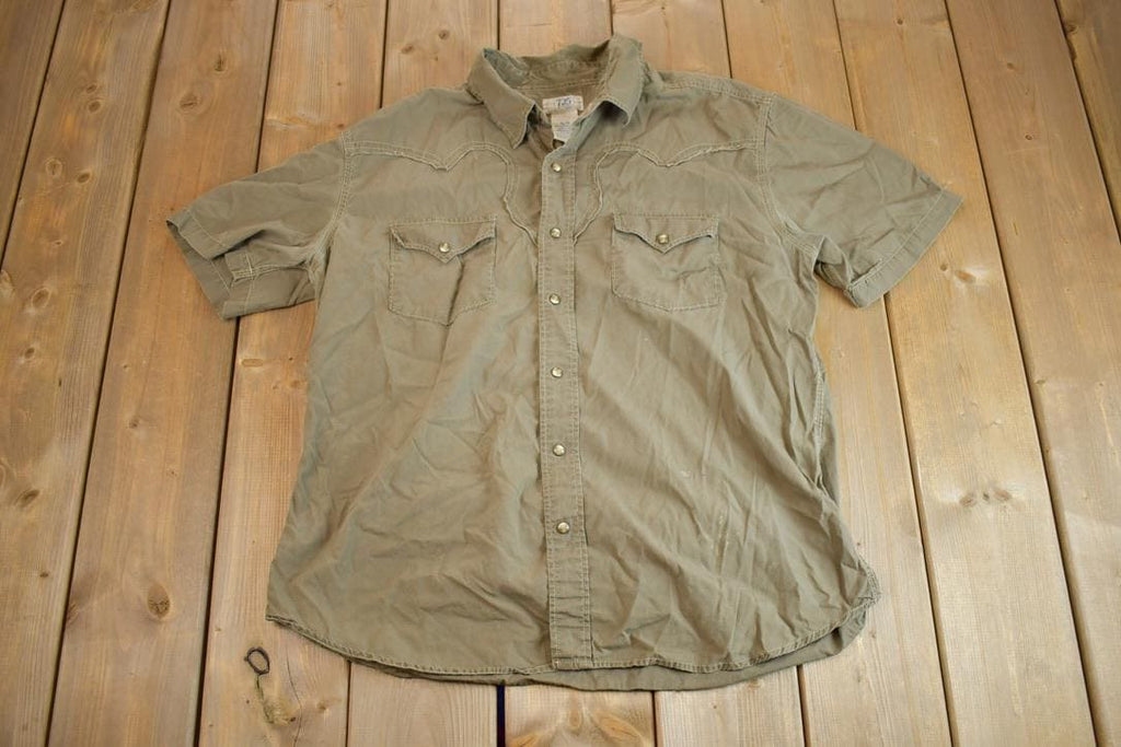 Vintage Y2k 725 Originals Western Paint Splattered Design Style Short Sleeve Button Up
