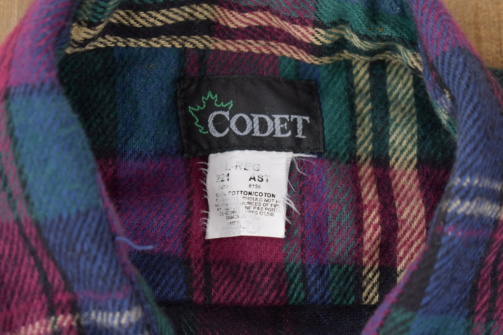 Vintage 1990s Codet Plaid Button Up Shirt