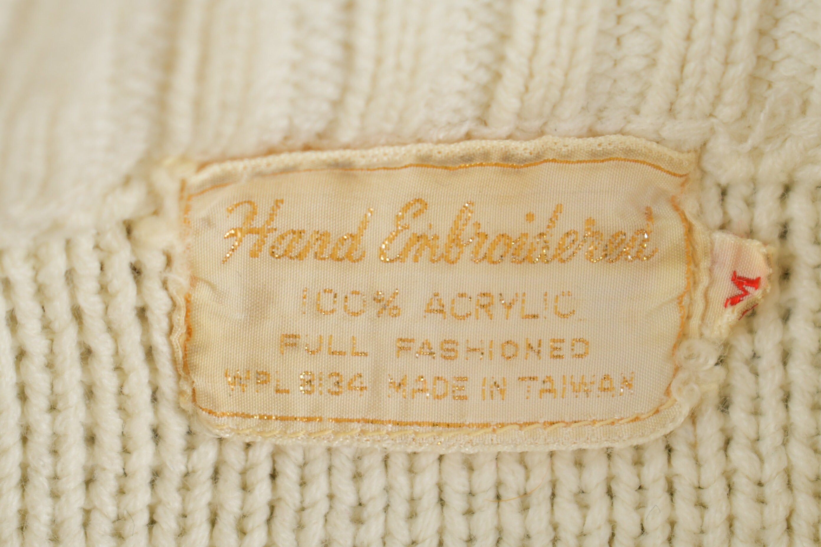 Vintage 1970s Hand Knitted Crewneck Sweater
