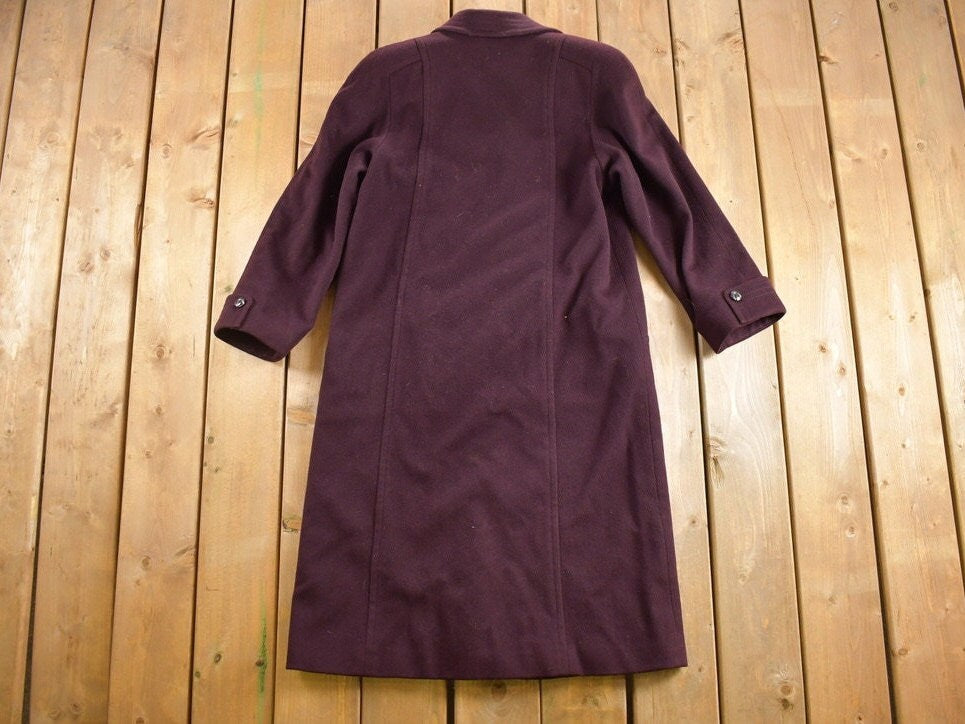 Vintage 1980s Me-Jay Pure Virgin Wool Jacket / Purple / Made in Canada / Vintage 80s Jacket / Outdoor / Winter / Cozy Trench Coat