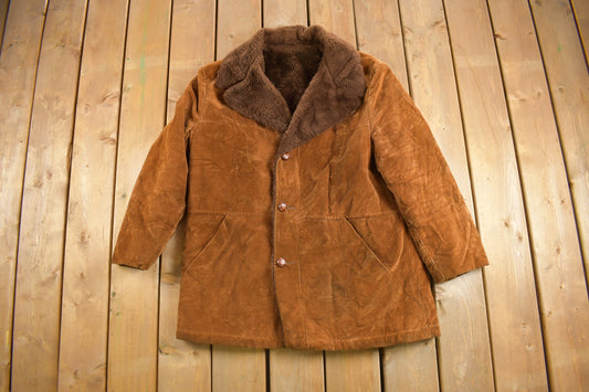 Vintage 1970s Sears Corduroy Lined Jacket / Winter Jacket / Streetwear / Made in USA / 70s / True Vintage / Burnt Orange / Brown