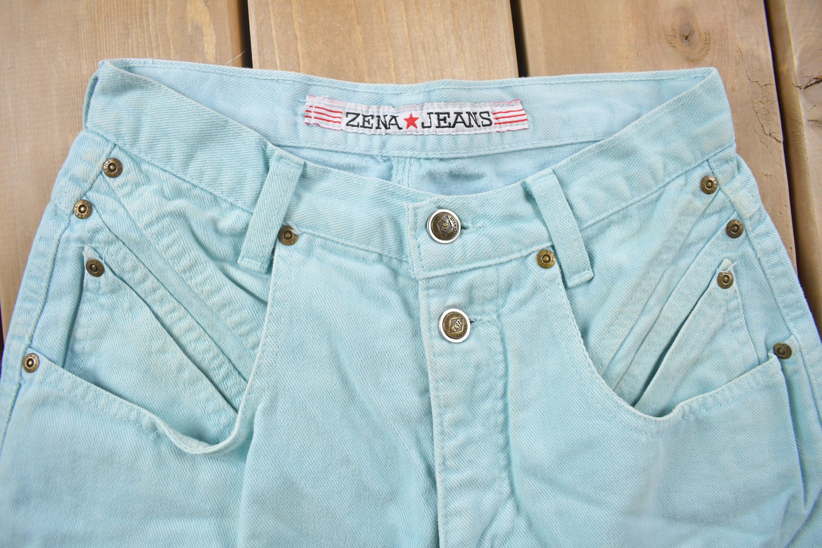 Vintage 1990's Zena Light Blue Denim Jeans Size 25 x 29