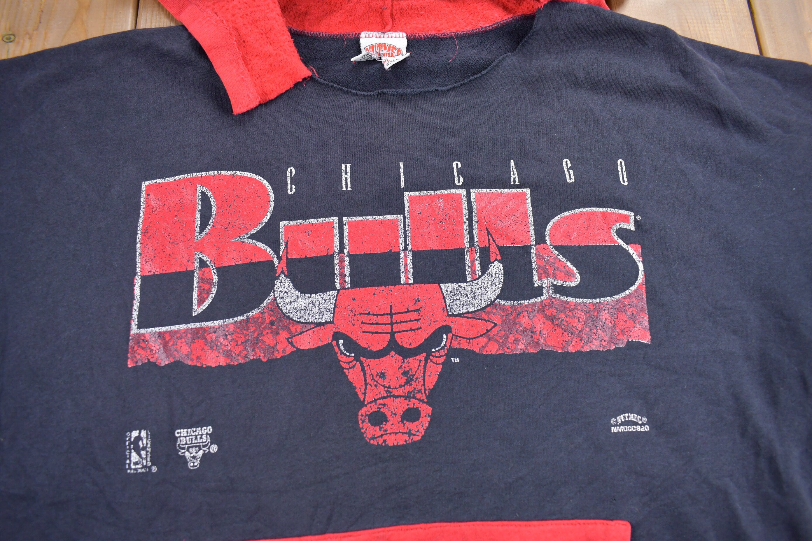 Vintage 1980s Chicago Bulls NBA Hoodie Made In USA Nutmeg