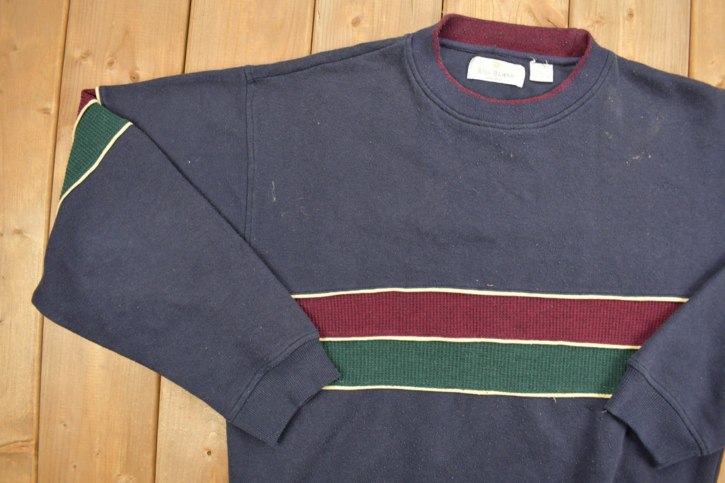 Vintage 1990s Bill Blass Striped Crewneck Sweatshirt