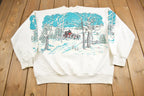 Vintage 1990s Winter Theme All Over Print Crewneck Sweater