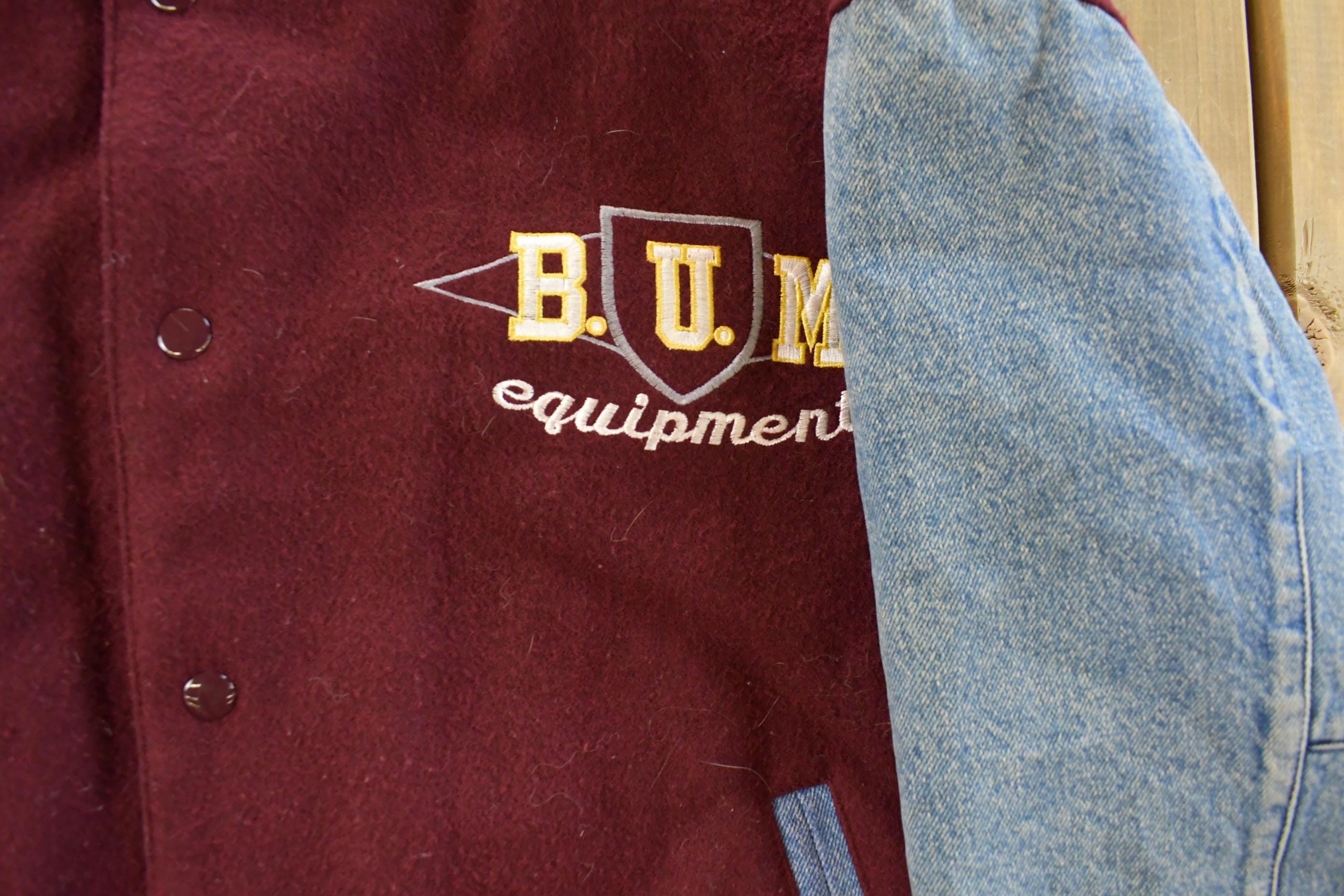 Vintage 1990s BUM Equipment Wool Denim Varsity Jacket Men's Medium
