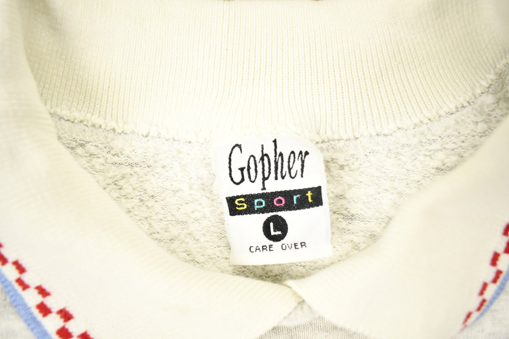 Vintage 1990s Gopher Sport Heart Theme Collared Crewneck