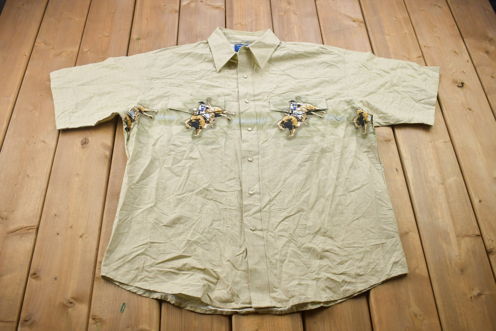 Vintage 1990s Wrangler Western Shirt Button Up Shirt