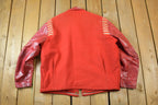 Vintage 1990s West Lincoln Minor Hockey Leather & Wool Varsity Jacket Made In USA