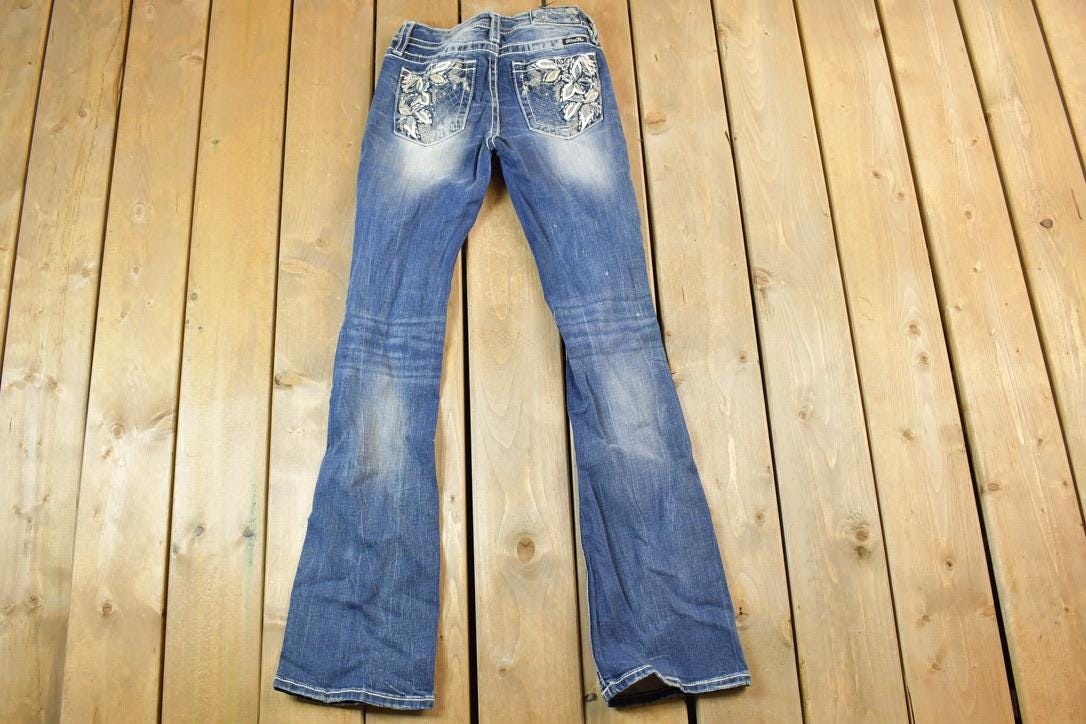 Vintage Y2K Miss Me Bedazzled Low Rise Jeans Size 26x31