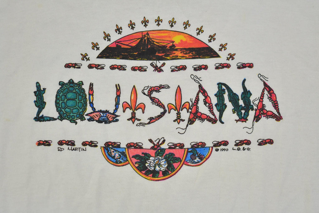 Vintage 1990 Louisiana Tourist Graphic T Shirt
