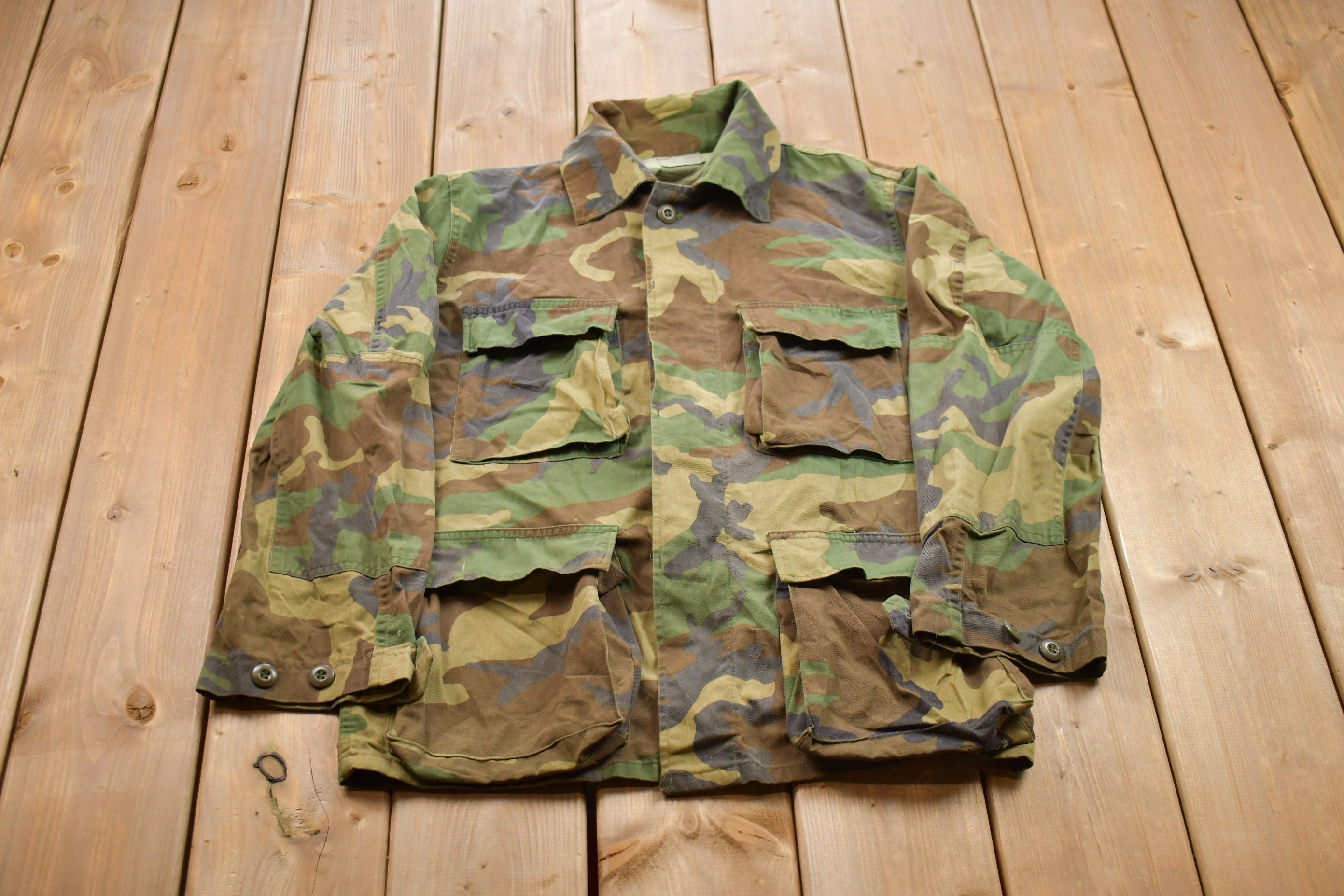 Vintage Military Button Up Shirt