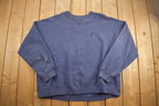 Vintage 1990s Starter Blank Navy Crewneck Sweatshirt