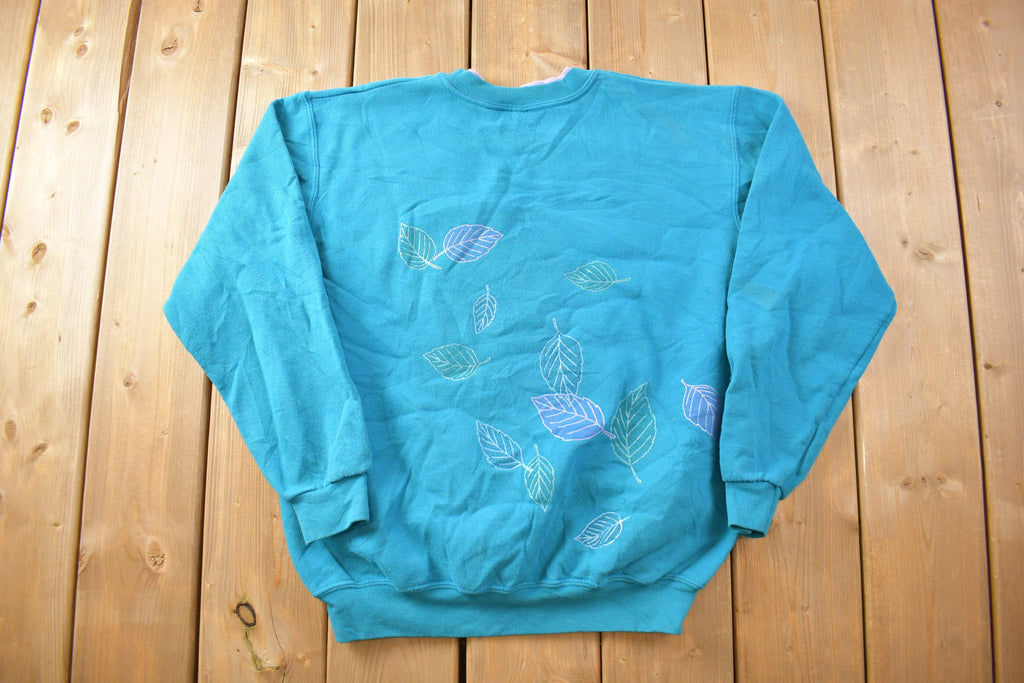 Vintage 1990s Cute Leaf Theme Crewneck Sweater