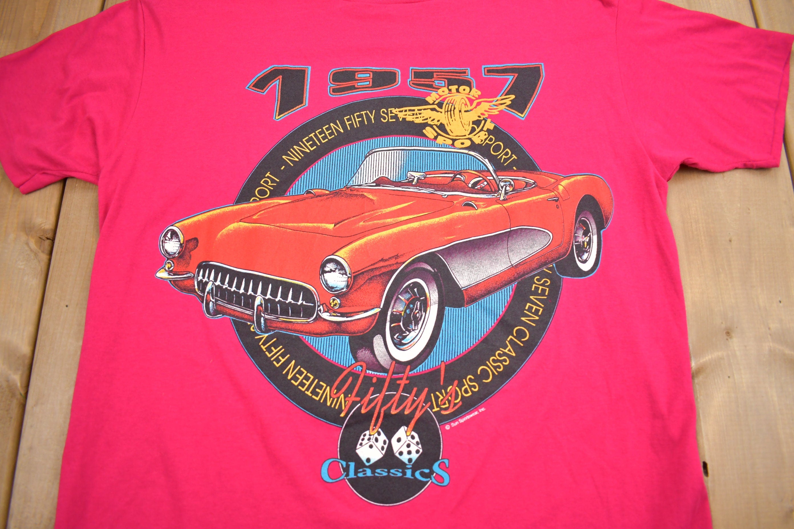 Vintage 1990s 50s Classic Car Graphic T Shirt
