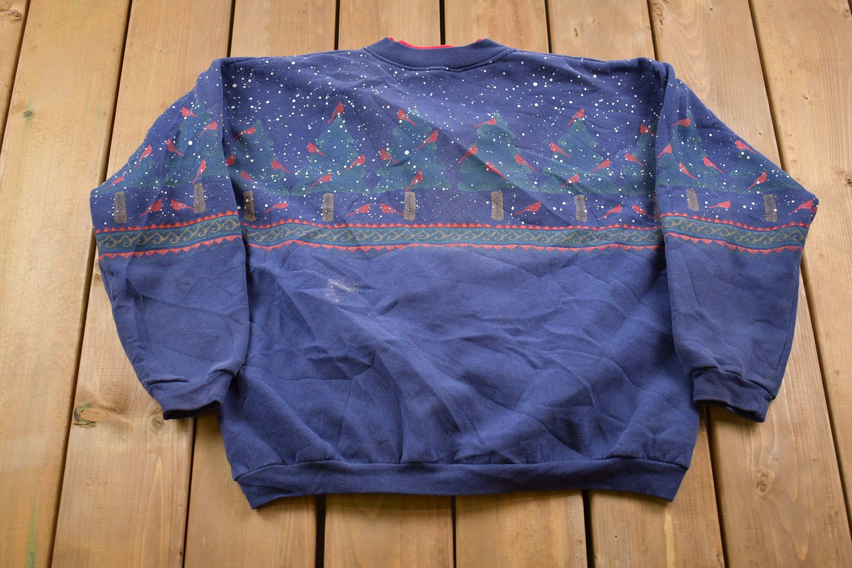 Vintage 1990s Nature All Over Print Double Collar Sweatshirt