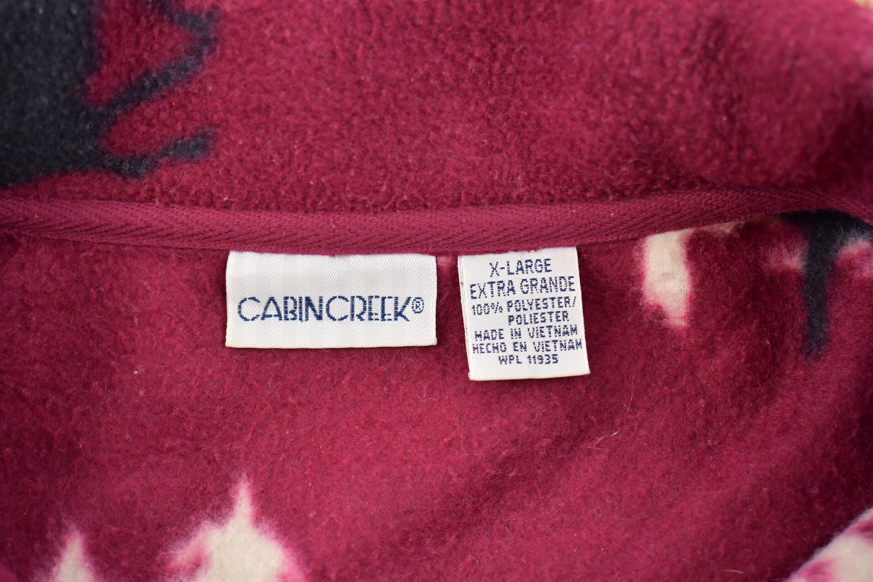 Vintage 1990s Cabin Creek Moose All Over Print Button Up Fleece Sweater