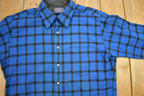 Vintage 1990s Pendleton Blue Plaid Button Up Flannel Board Shirt