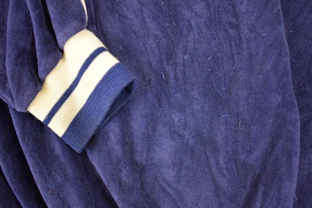 Vintage 1980s Tops And Trends Quarter Button Velour Sweatshirt Mens L