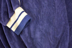 Vintage 1980s Tops And Trends Quarter Button Velour Sweatshirt Mens L