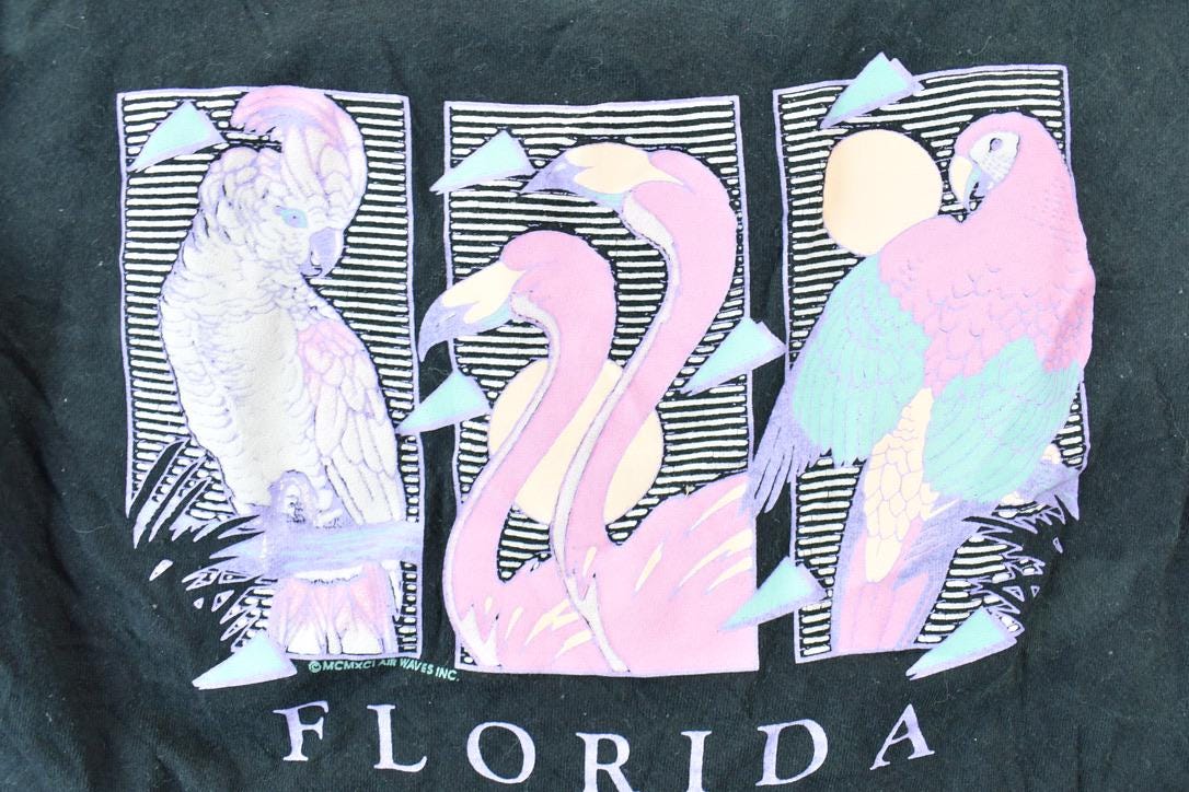 Vintage 1990s Flamingo Florida Souvenir T-Shirt