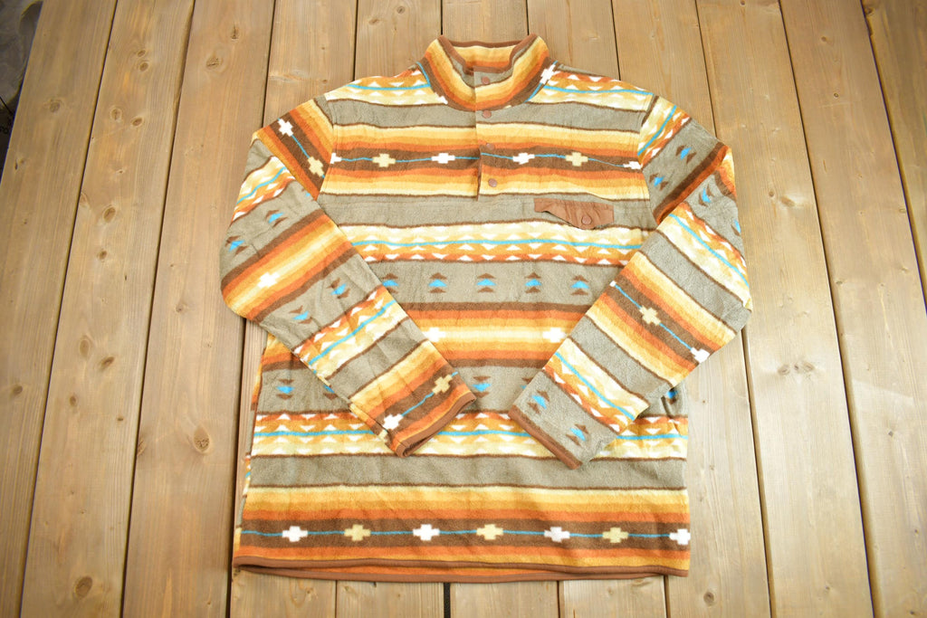 Vintage 1990s Cabin Fever Pullover Aztec Fleece Sweater - Medium