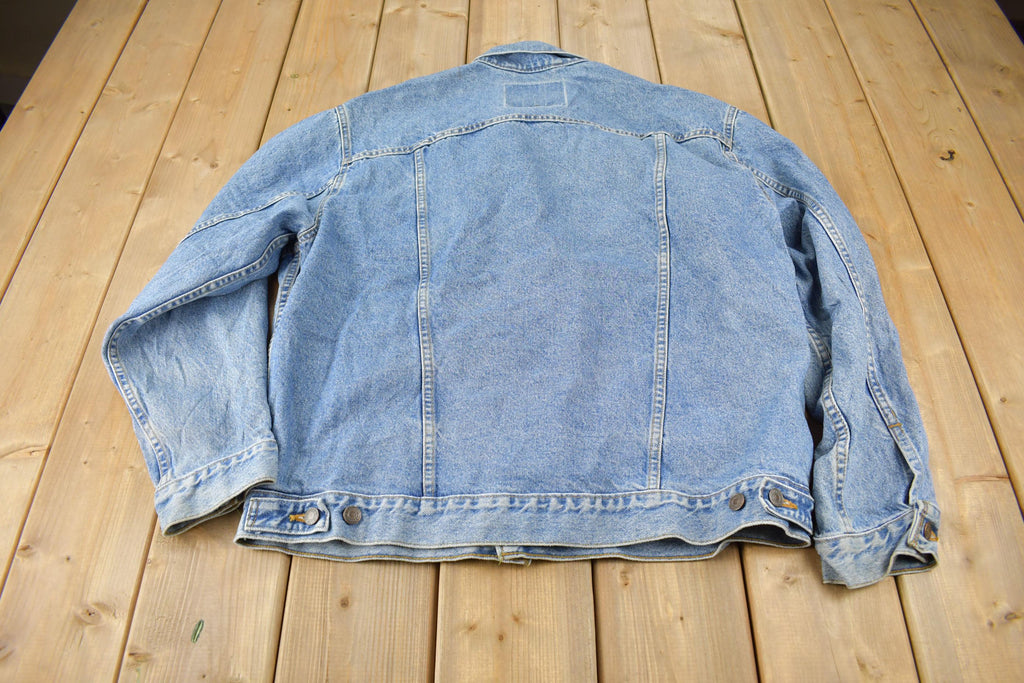 Vintage 1990s Distressed Jean Jacket Size XL  Fall Jacket  90s Denim  Made In USA