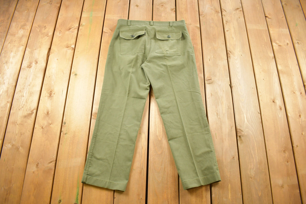 Vintage 1970S Military OG 107 Green Khaki Pants