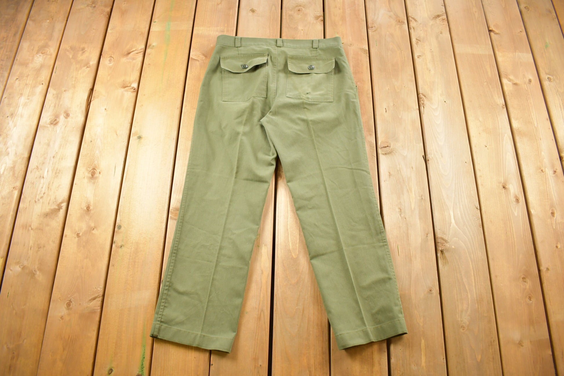 Vintage 1970S Military OG 107 Green Khaki Pants