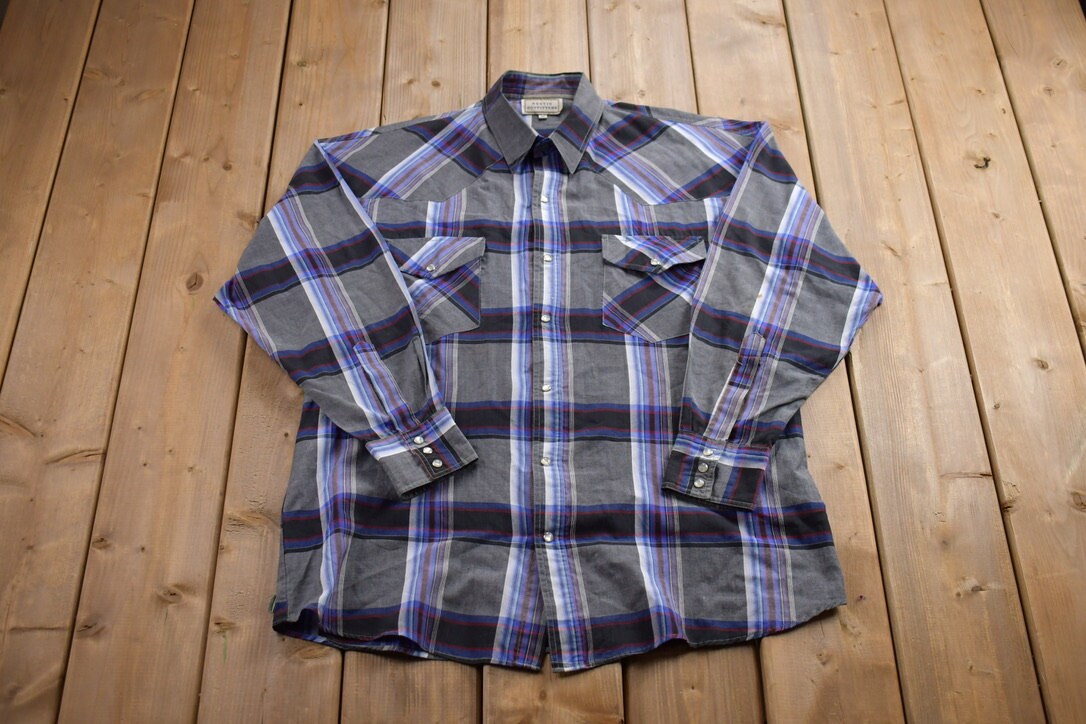 Vintage 1990s Plaid Flannel Button Up Shirt