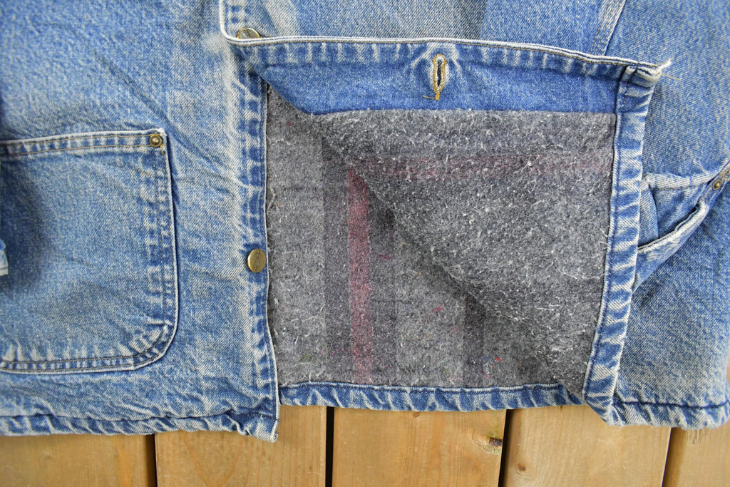 Vintage Carhartt Denim Chore Jacket Blanket Lined Jacket Men's 2XL