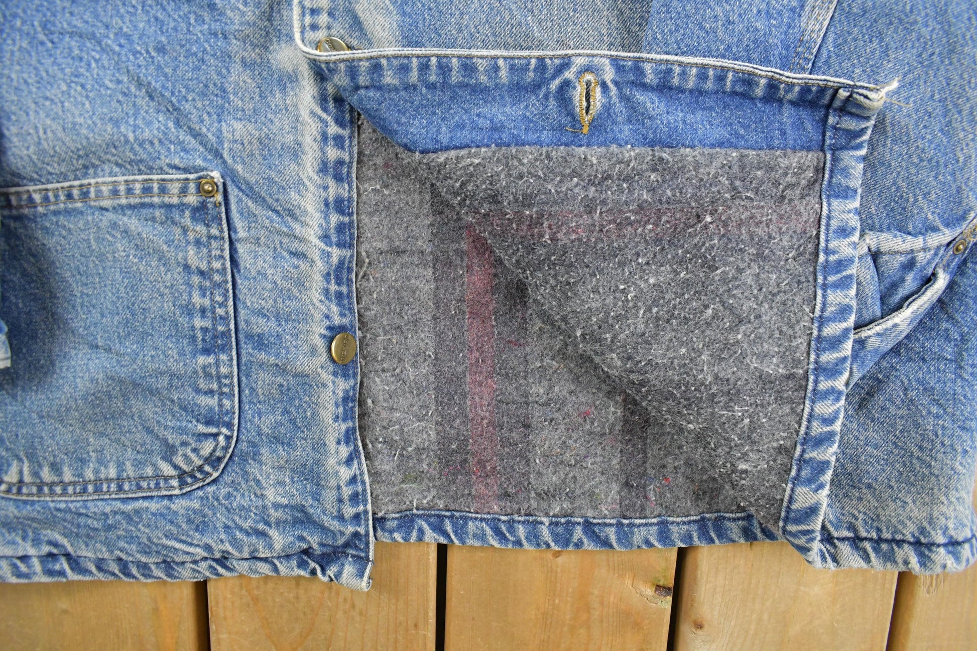 Vintage Carhartt Denim Chore Jacket Blanket Lined Jacket Men's 2XL