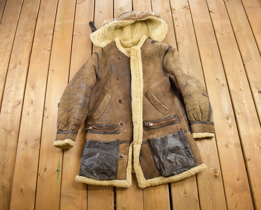 Vintage 1970 Avirex LTD Bomber Pilot Shearling Coat