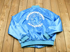 Vintage 1980s Children's World Ministry Snap Button Satin Bomber Jacket