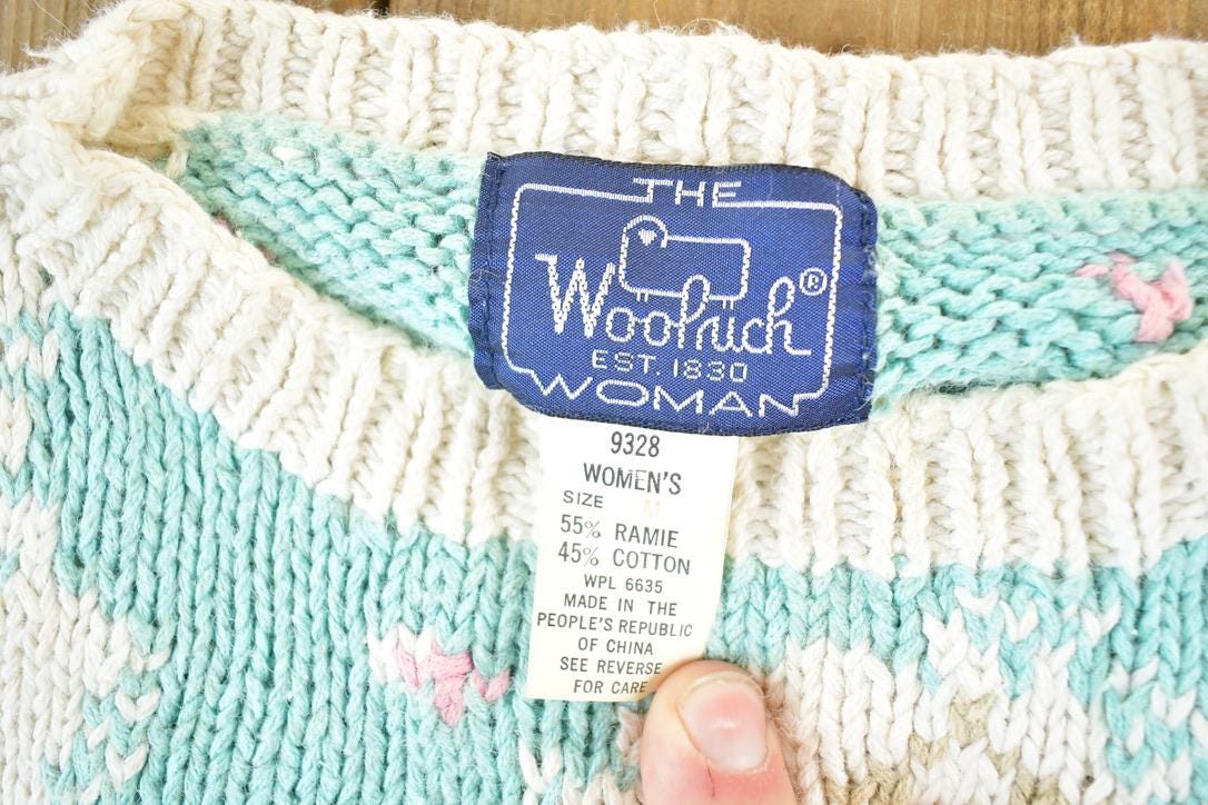 Vintage 1990s Woolrich Woman Knit Porch Swing Crewneck Sweater Womens S