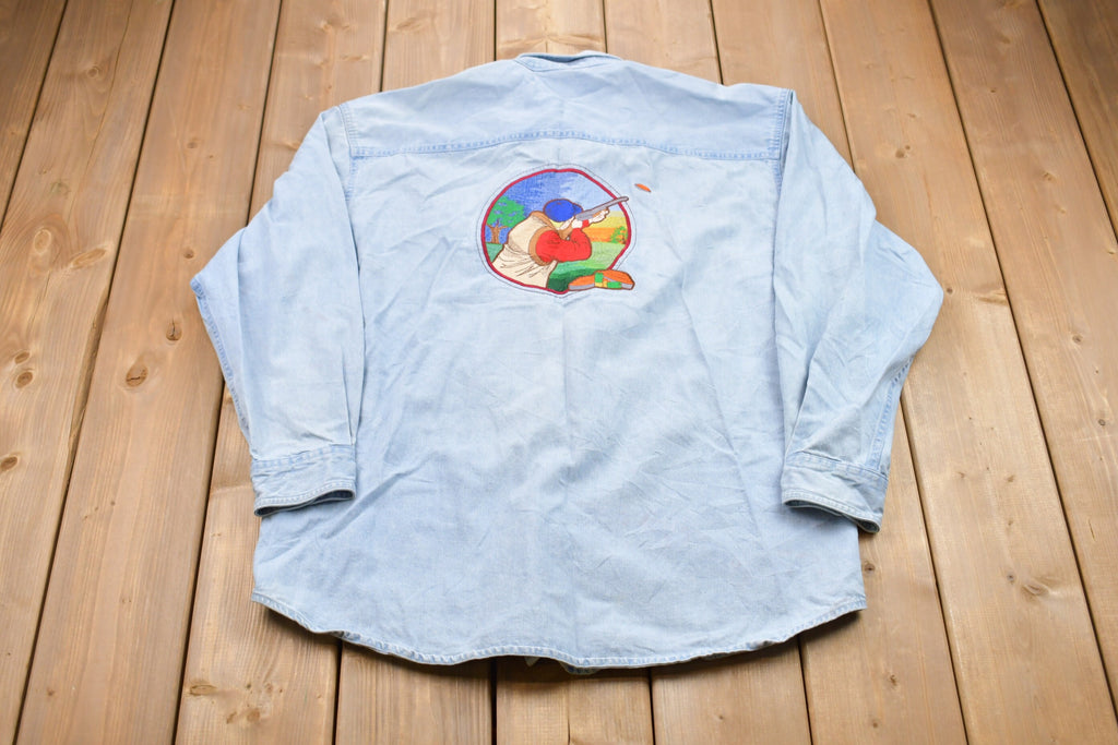 Vintage 1990s Lee Blue Ridge Rod & Gun Club Button Up Shirt