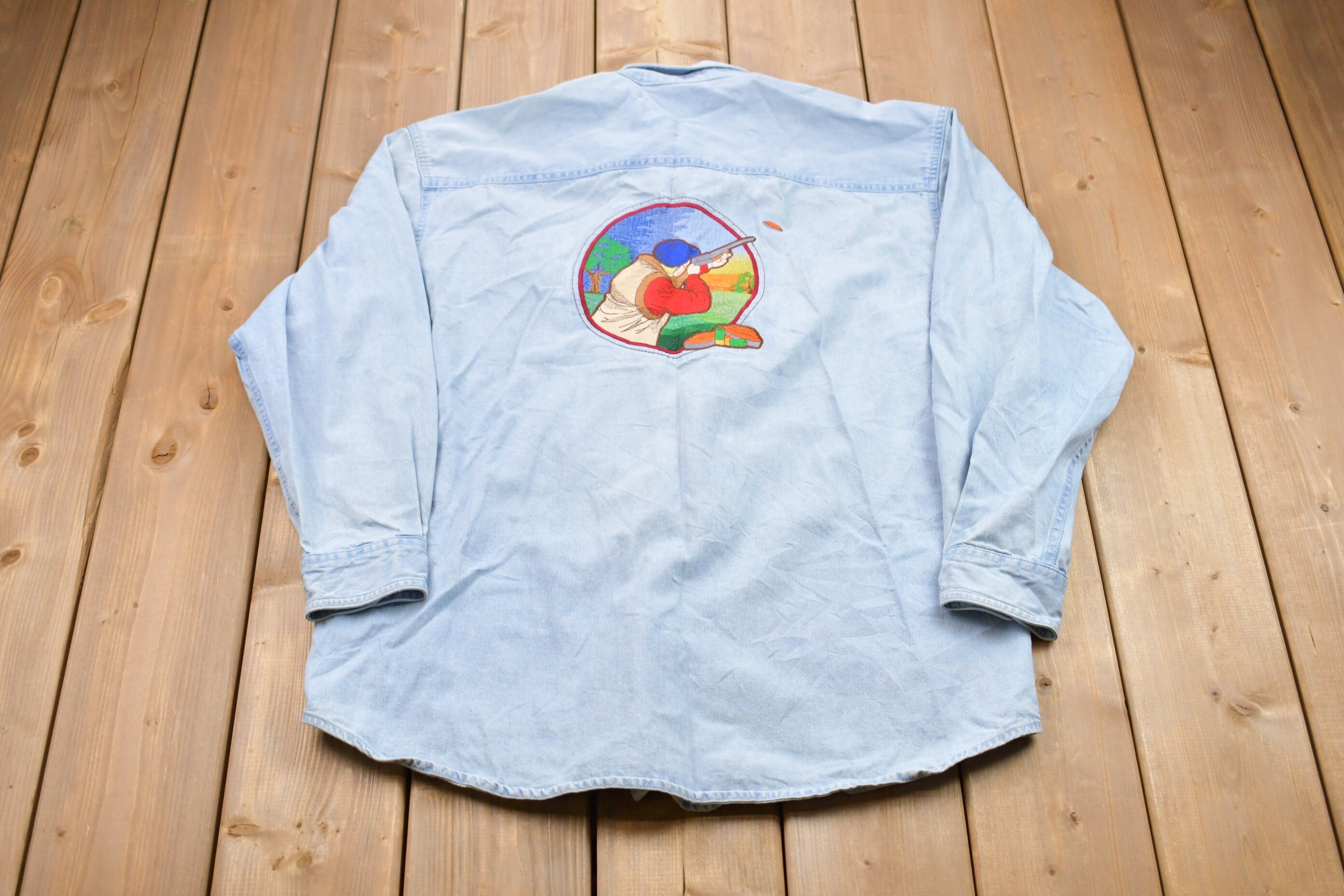 Vintage 1990s Lee Blue Ridge Rod & Gun Club Button Up Shirt