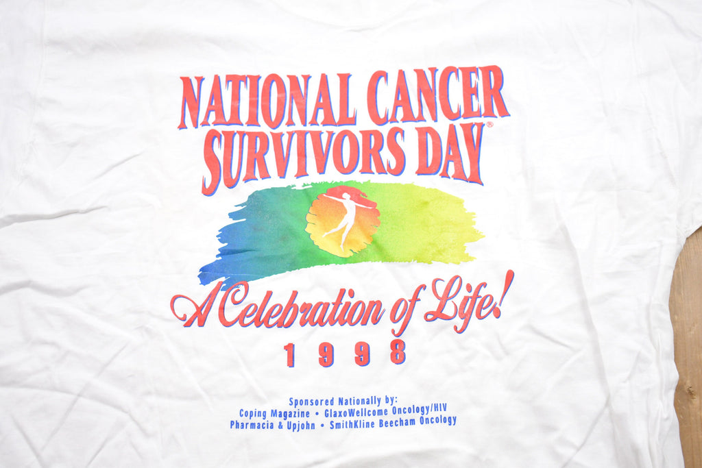 Vintage 1998 National Cancer Survivors Day Graphic T-Shirt