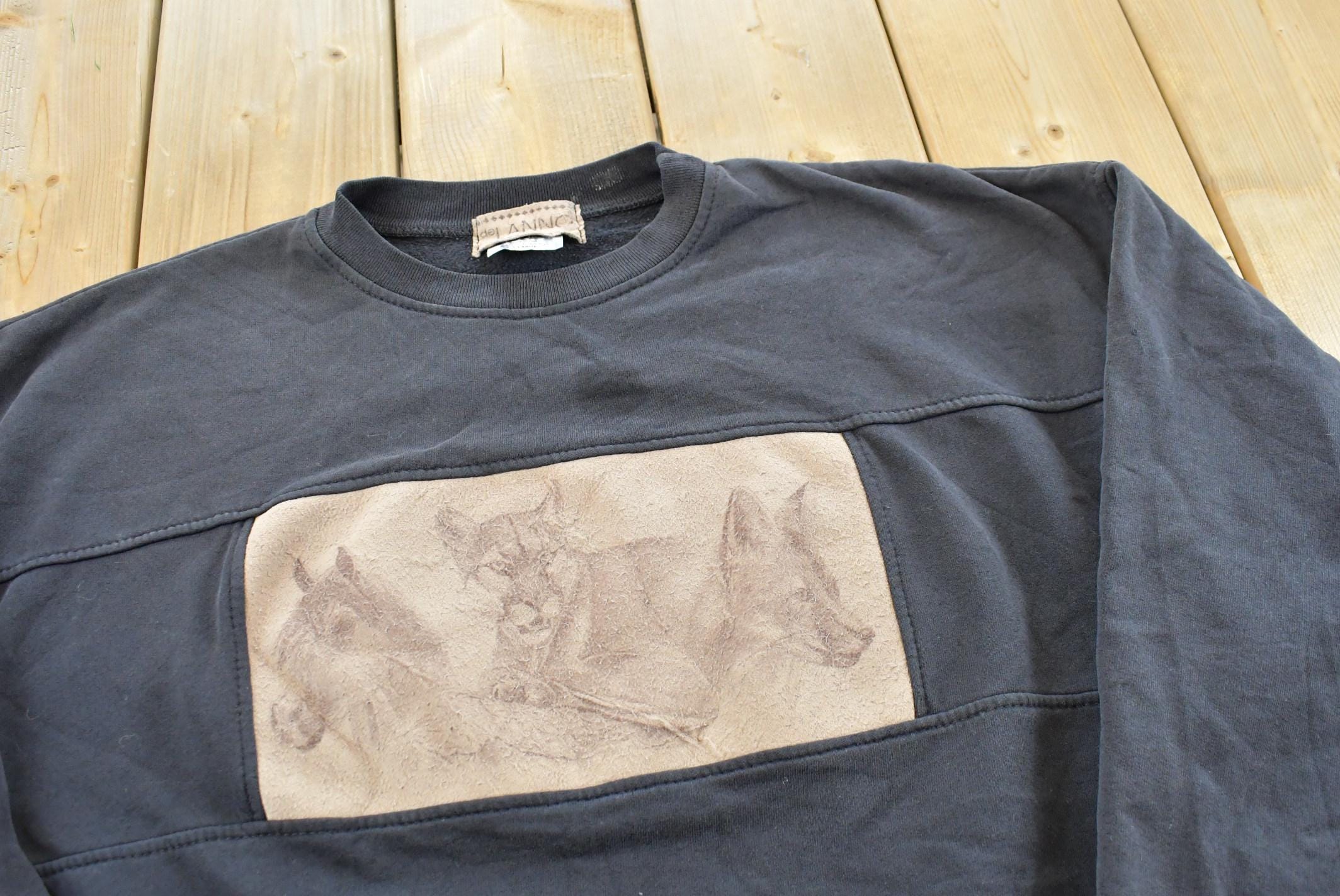Vintage 1990s De Lanng Animals Crewneck Sweatshirt Men's Large