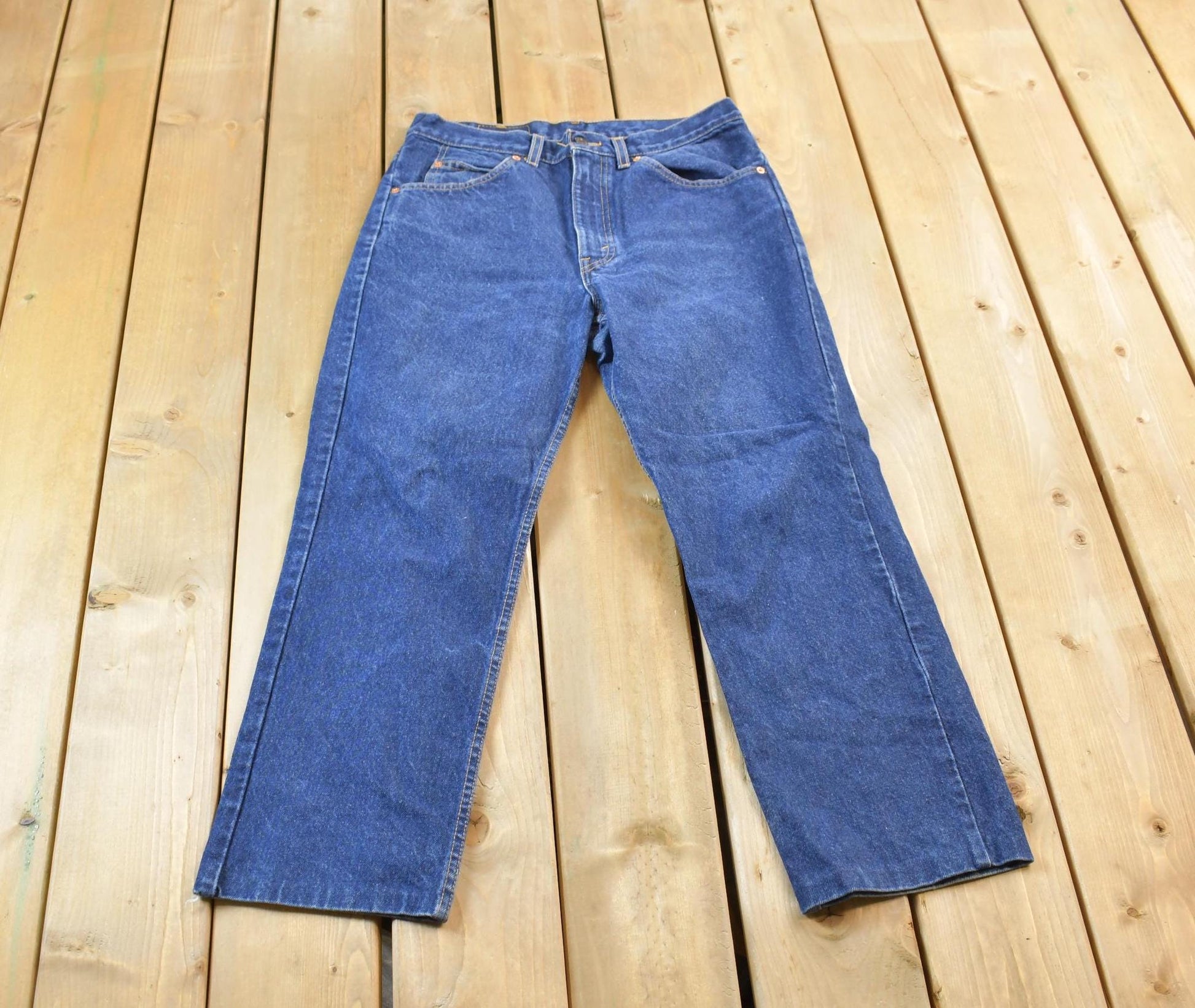 Vintage 2000s Levi's Orange Tab Dark Blue Jeans Size 32 x 32